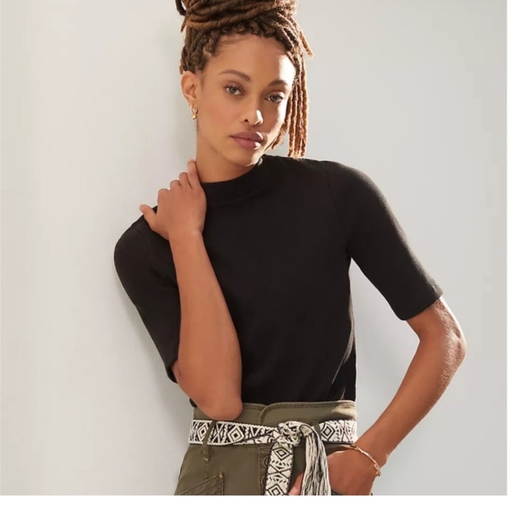 Anthropologie Maeve Mock-Neck Top
